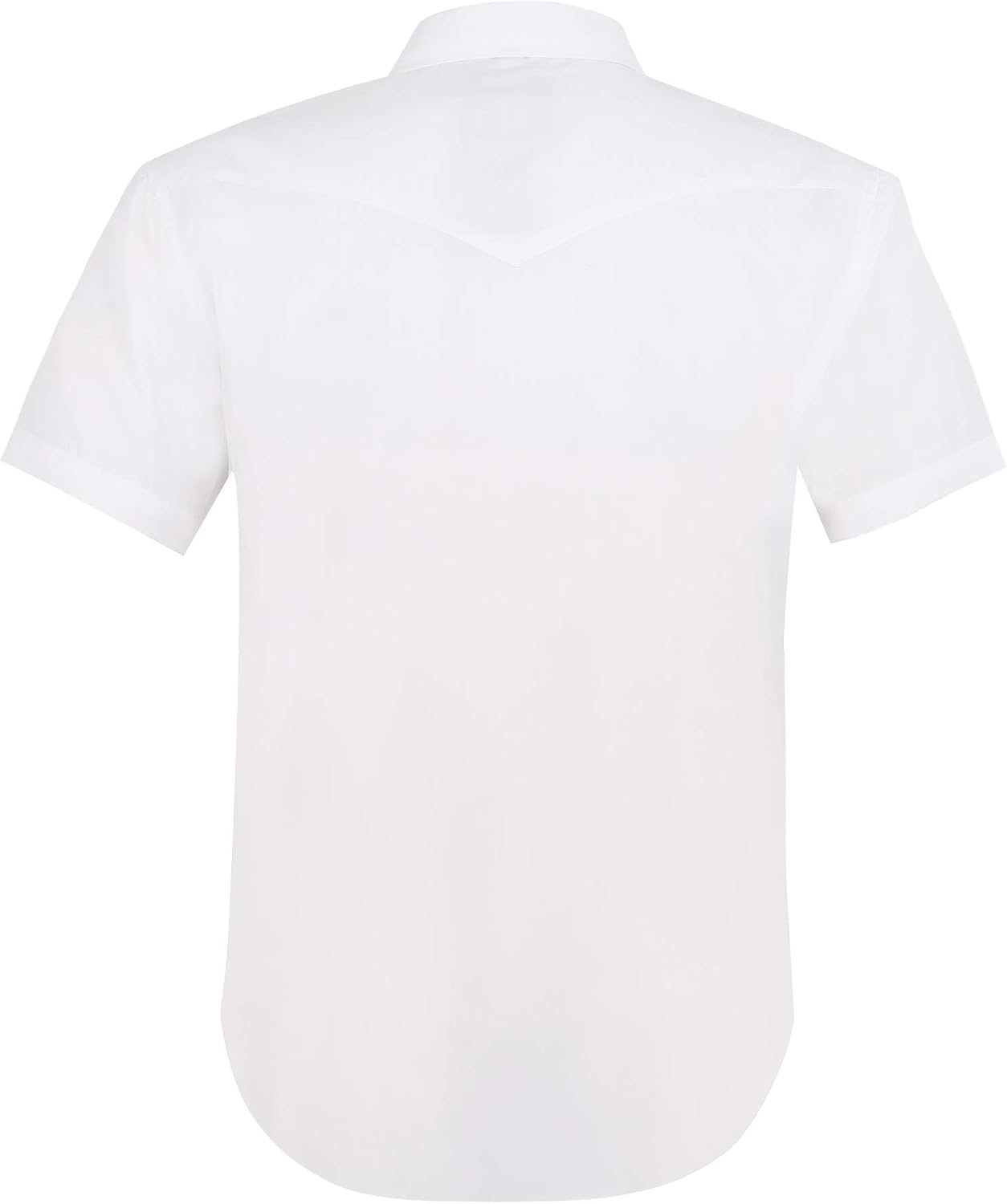 HOTMens Western Cowboy Pearl Snap Short Sleeve Casual Two Pockets Work Solid Derss Button Up Wrinkle Free Shirts