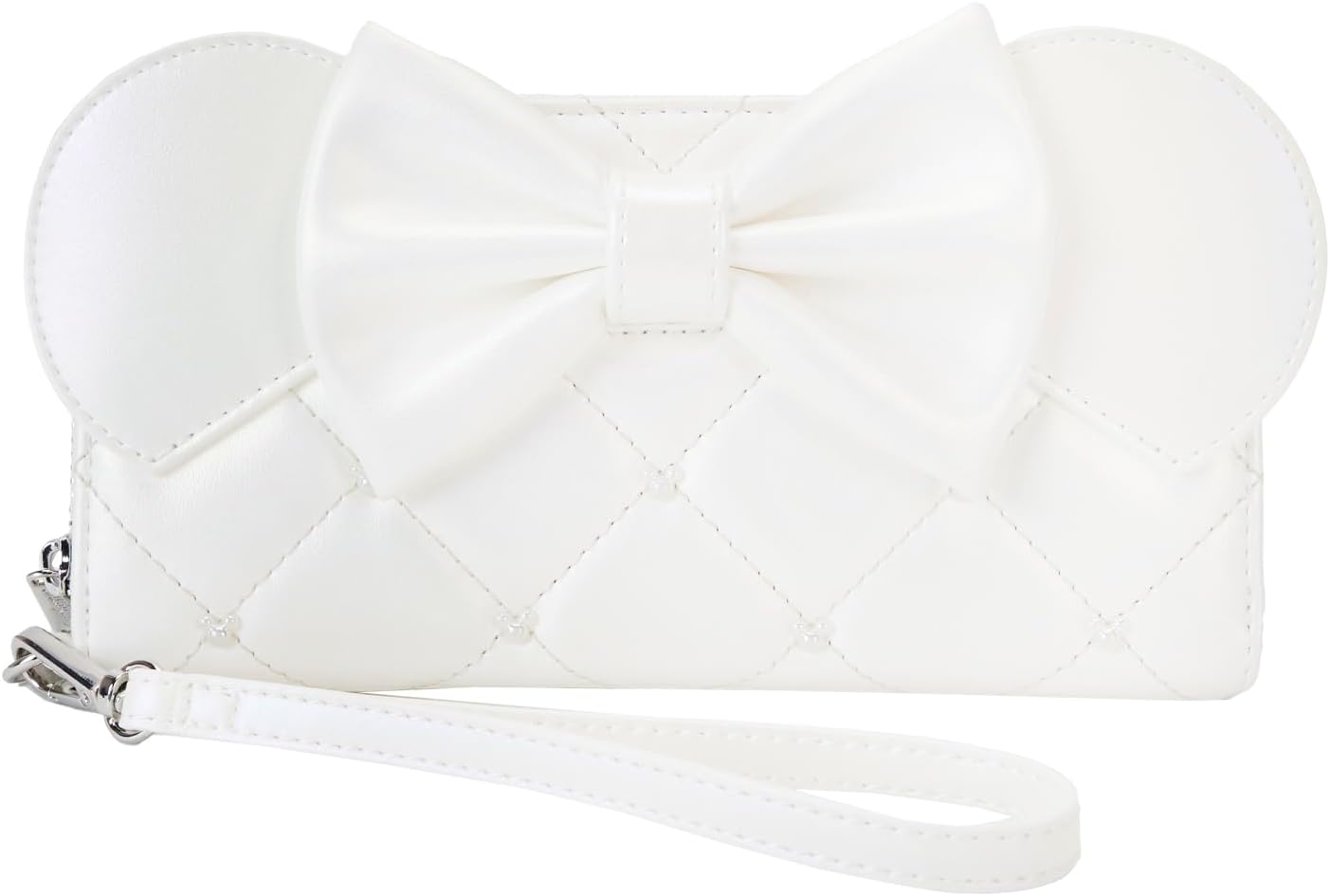 HOTLoungefly Disney Minnie Mouse Iridescent Wedding Wristlet Wallet