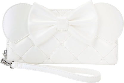 HOTLoungefly Disney Minnie Mouse Iridescent Wedding Wristlet Wallet