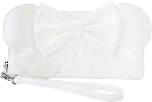 HOTLoungefly Disney Minnie Mouse Iridescent Wedding Wristlet Wallet