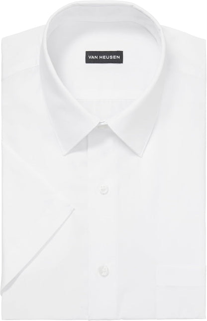 HOTVan Heusen Men's Short Sleeve Dress Shirt Regular Fit Poplin Solid