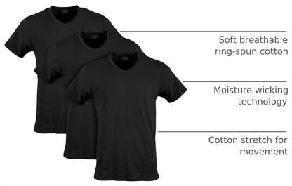 HOTGildan Men's Cotton Stretch T-Shirts, Multipack