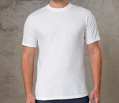 HOTKirkland Signature Men's Crew Neck T-Shirts 100% Cotton (Pack of 6) (White,Large)