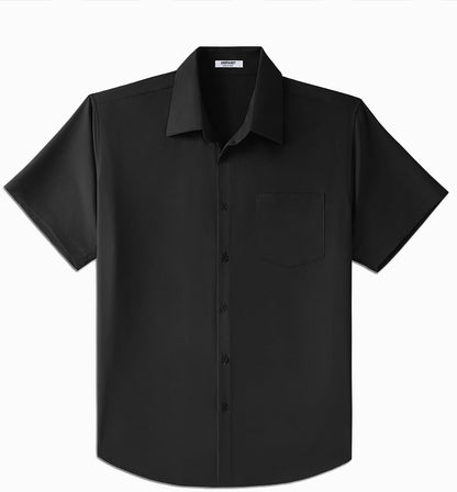 HOTCOOFANDY Big & Tall Shirts for Men Short Sleeve Button Down Casual Dress Shirts