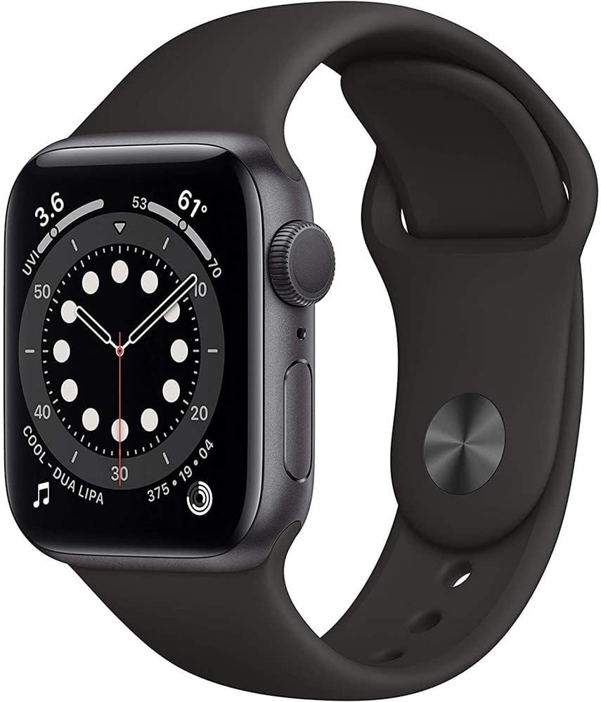 HOTApple Watch Series 6 (GPS + Cellular, 40mm) - Space Gray Aluminum Case with Black Sport Band (Renewed)