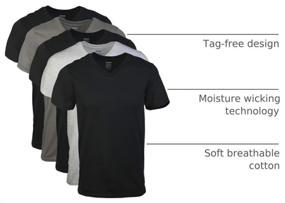HOTGildan Men's V-Neck T-Shirts, Multipack, Style G1103