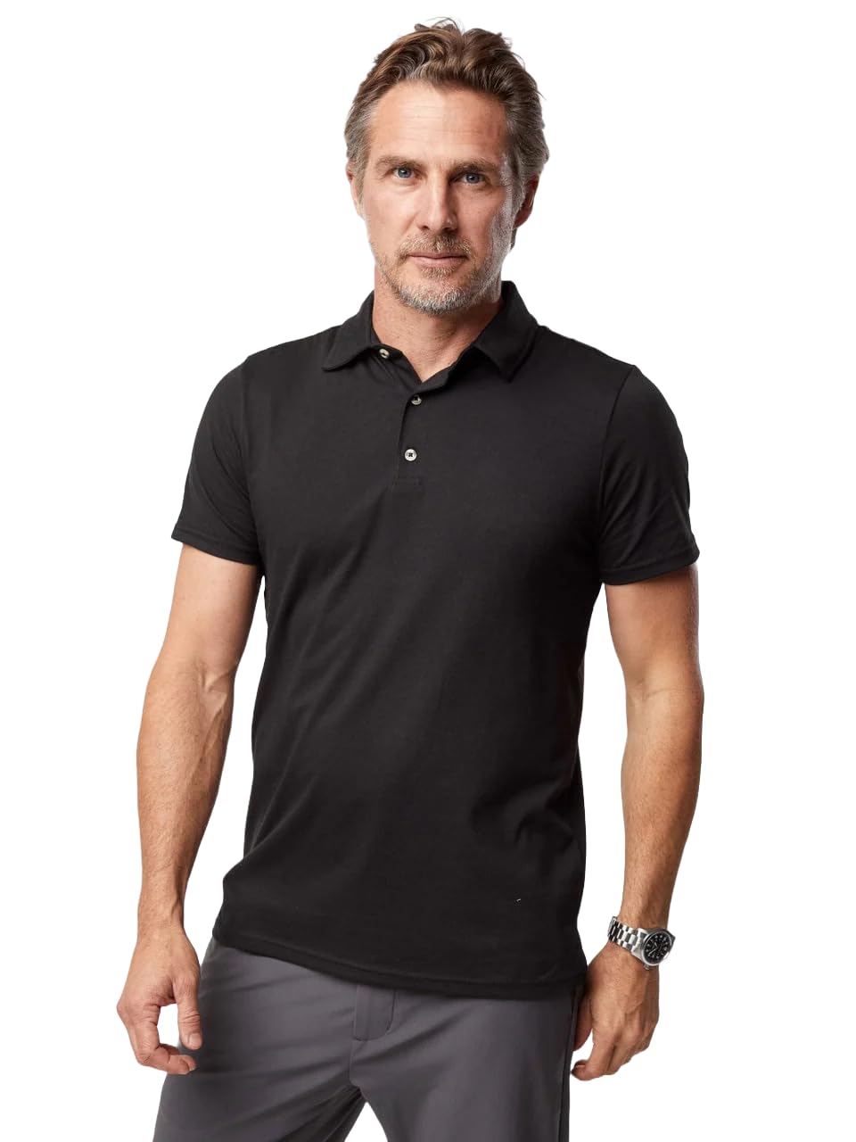 HOTFresh Clean Threads Mens Polo Shirts - Pre Shrunk Soft Fitted Premium Classic Shirt - Men's Polos Cotton Poly T-Shirt Blend