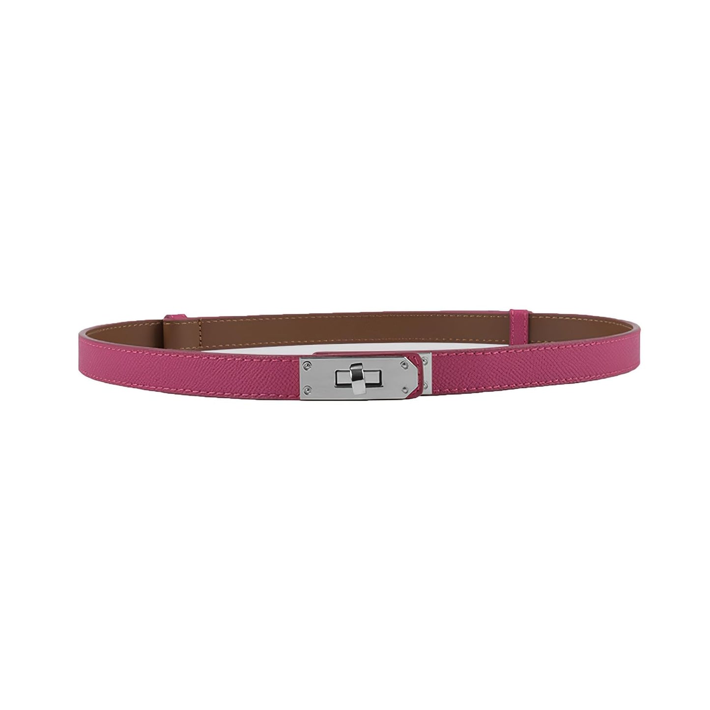HOTFENLDY Adjustable Thin Belts For Womens Skinny Belts For Dresses Womens Solid Color Alloy Turn Lock Belts For Jeans