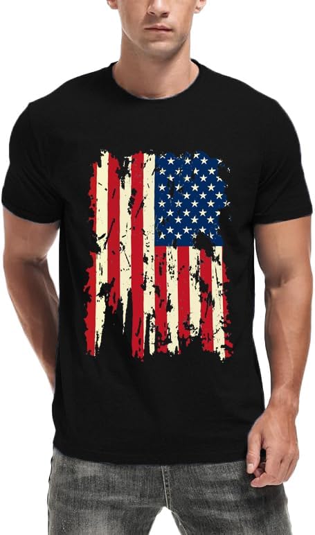 HOTMens Air Force Patriotic Shirts American Flag T-Shirt 4th of July Short Sleeve USA Memorial Day Tee Tops