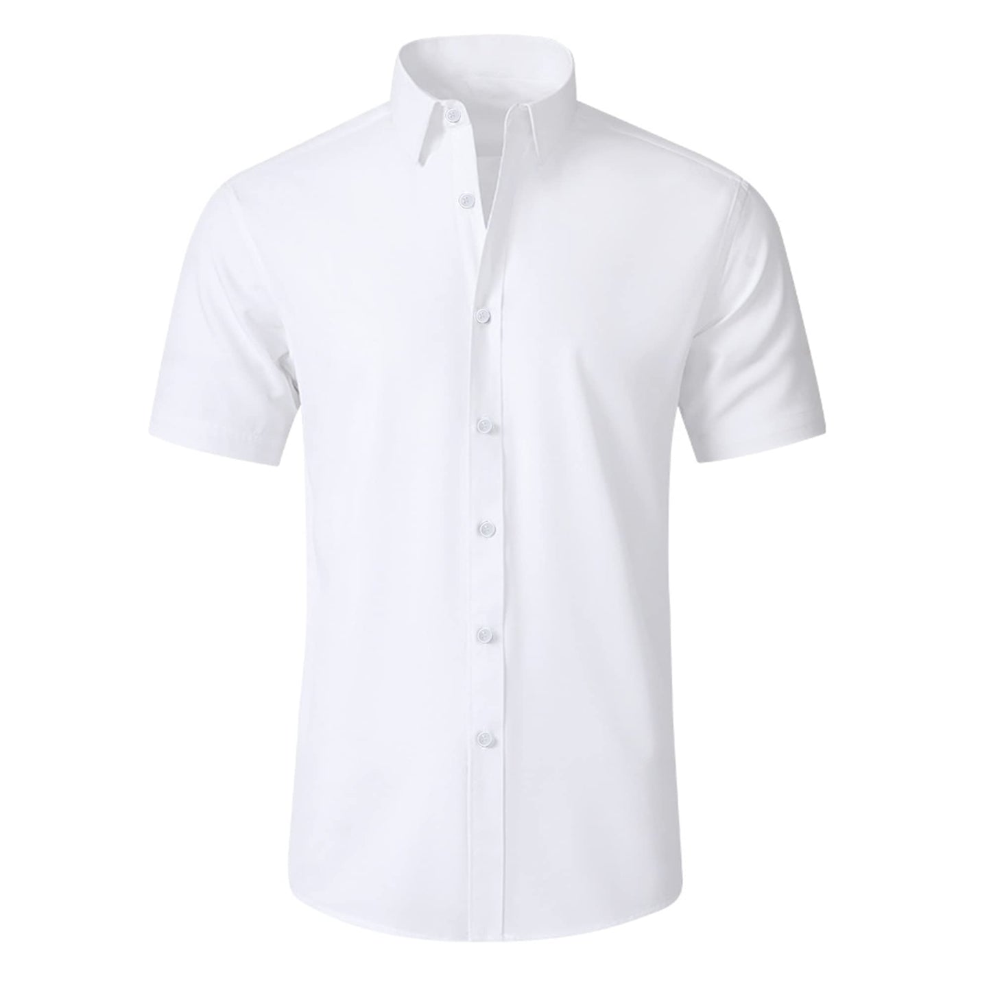 HOTSAMERM Mens Dress Shirt Stretch Wrinkle Free Casual Button Down Shirts | 4-Way Stretch & Moisture Wicking Performance Shirt for Business, Wedding, Work, Church, Easy Care Lightweight & Breathable