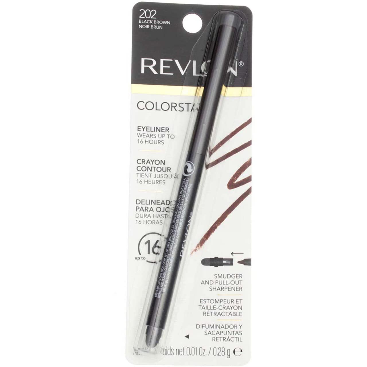 HOTRevlon ColorStay Pencil Waterproof Eyeliner, Smudge-Proof, Eye Makeup with Built-In Sharpener, Long-Lasting, Matte Finish, 201 Black, 2 pack