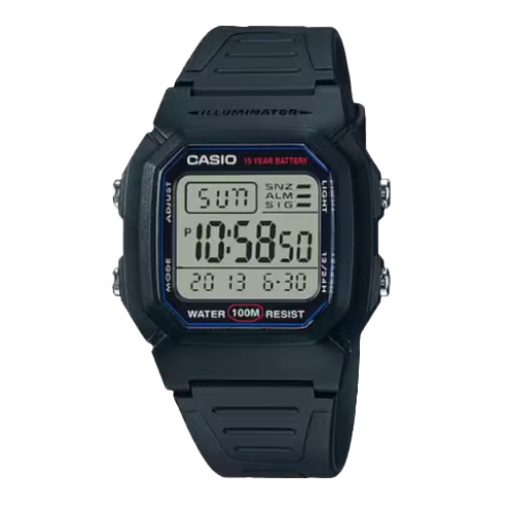 HOTCasio W800HG Series | Men’s Digital Watch | 100 Meter Water Resistance | Multi Function Alarm | 100 SEC Stopwatch | Auto Calendar | Countdown Timer | LED Light | Dual Time| 10 Year Battery
