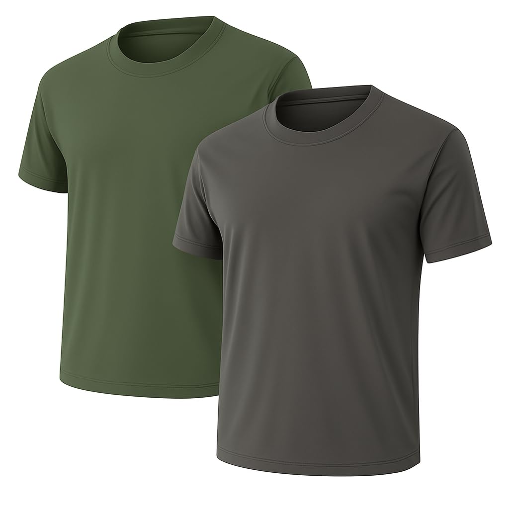 HOT6-Pack Bulk Men’s T-Shirts – Soft Pre-Shrunk Premium Cotton, Short Sleeves, Reinforced Collar, Crew Neck, Casual Fit