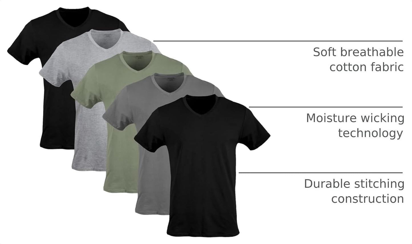 HOTGildan Men's V-Neck T-Shirts, Multipack, Style G1103