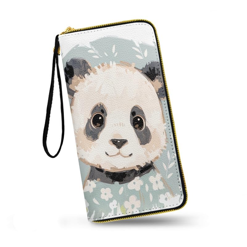 HOTMacaw Bird Lover Print Womens Wallet Leather Zip Around Wallet Tropical Forest Scarlet Macaw Parrot Long PU Leather Card Organizer Clutch with Wristlet