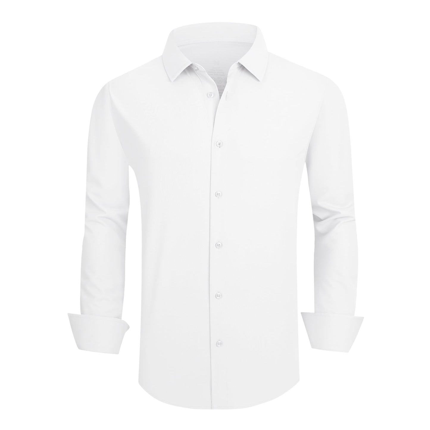 HOTSAMERM Mens Dress Shirt Stretch Wrinkle Free Casual Button Down Shirts | 4-Way Stretch & Moisture Wicking Performance Shirt for Business, Wedding, Work, Church, Easy Care Lightweight & Breathable