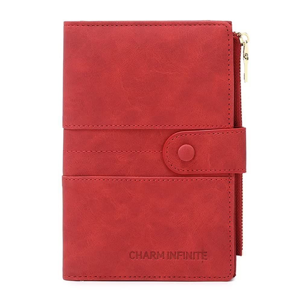 HOTMudono RFID Blocking Slim Passport Wallet, Travel Document Organizer | Vegan Leather Passport Holder for Women and Men, Travel Credit Card Case with ID Window, Zipper Pocket and Pen Holder