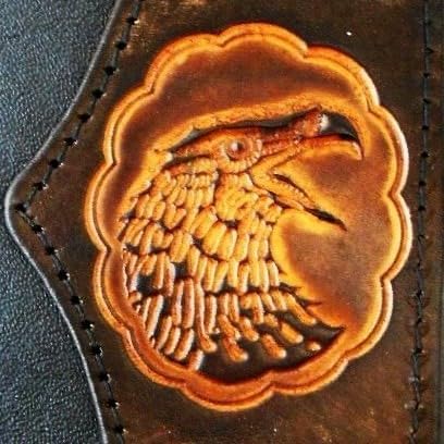 HOTHandcrafted Leather Trifold Wallet Eagle