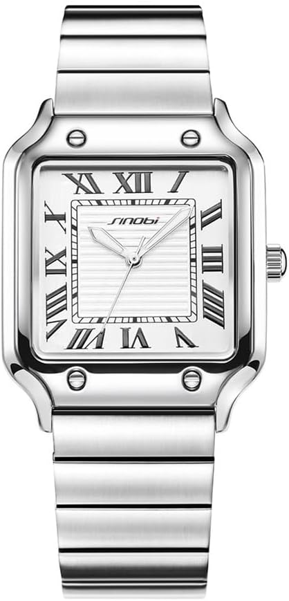 HOTClassic Square Watches for Men with Roman Numerals Casual Watch