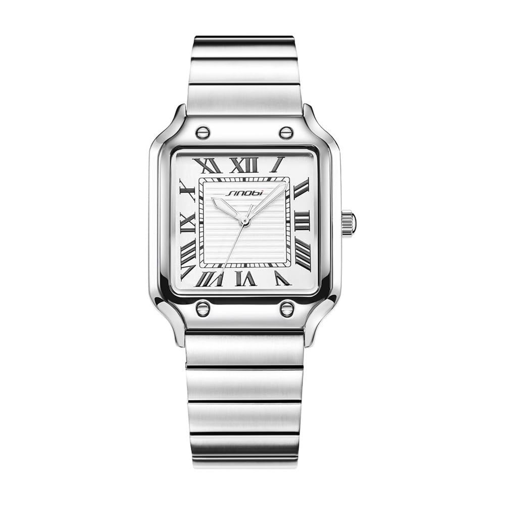 HOTSINOBI Classic Square Watches for Men with Roman Numerals | Casual Watch