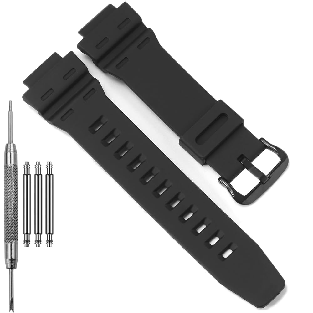 HOTAE1500WH Replacement Strap Compatible with Casio AE1500 WS1500H WS-1700H DW-291 Resin Watch Band Bracelet