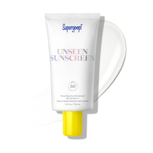 HOTSupergoop! Unseen Sunscreen - SPF 50 - Clear & Invisible Face Sunscreen + Broad Spectrum + Makeup-Gripping Primer - Weightless, Scentless, Oil Free