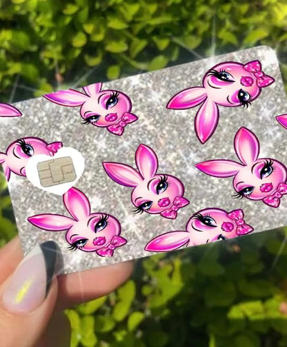 HOTExotixCard The Original Reflective Sticker Ultra Bling Debit - Credit Card Shiny Skin Removable Cover Especially Bright Back Information Card Cover Silver Heart ExotixLuv Luxury (Bow Pink Hot)
