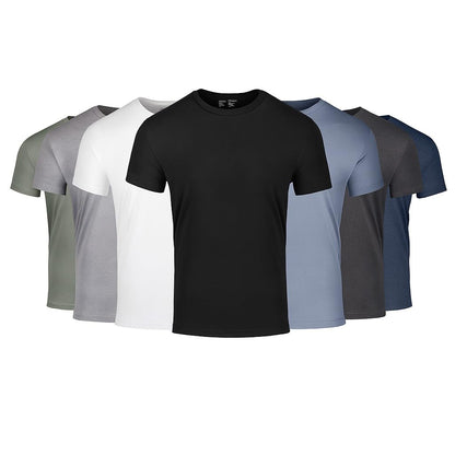 HOTFresh Clean Threads Men's Crew Neck T-Shirts – Short Sleeve, Fitted Style, Soft Cotton-Poly Blend, Tag-Free Comfort