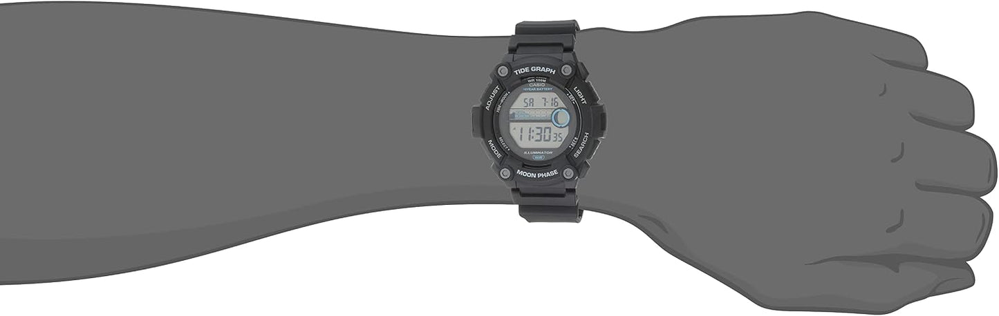 HOTCasio WS1300H Series | Digital Watch | 100 Meter Water Resistance | LED Backlight | 1/100 SEC Stopwatch | Tide Graph | Coundtown Timer | LED Light | Multi Function Alarms | 10 Year Battery