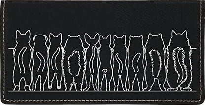 HOTCAROUSELCHECKS Cat Tails Laser Engraved Leatherette Checkbook Cover