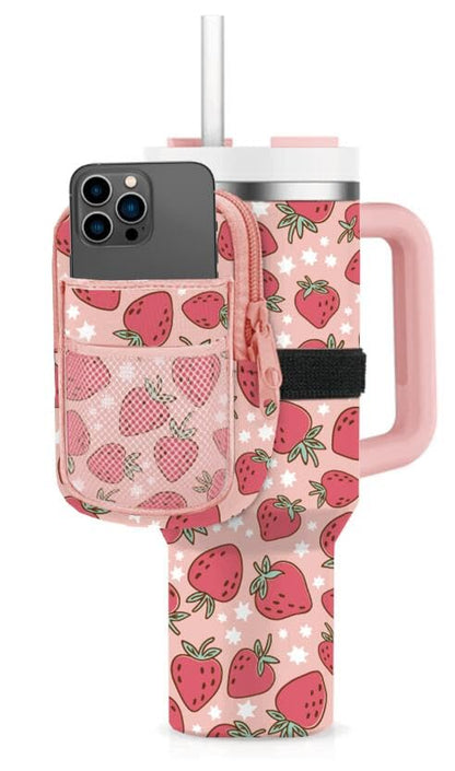 HOTKATYDID Tumbler Zipper Pouch and Phone Holder with 3 Pockets - Compact Water Bottle Pouch for Wallet, Keys, and Phone - Premium Tumbler Accessories