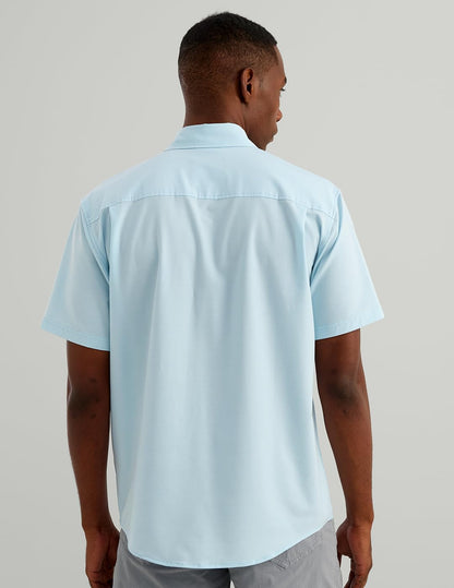 HOTHUK Men's Kona Solid Short Sleeve Fishing Button Down Shirt