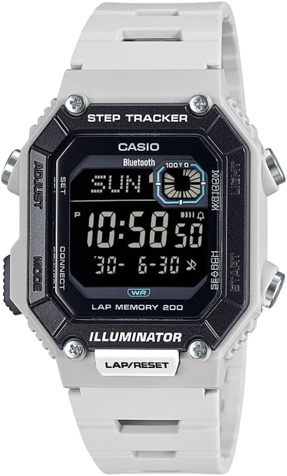 HOTWS-B1000 Series | Men's Digital Watch | (Black) | 100M WR | Step Tracker | LED Illuminator | 100 SEC Chronograph | Daily Alarm | 2-Year Battery