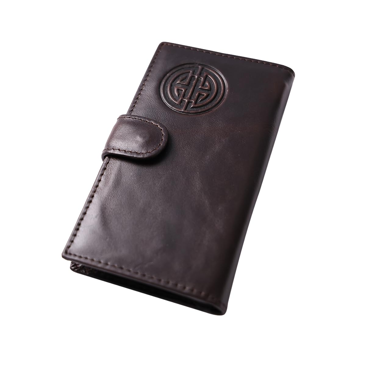HOTIrish Leather Women's Wallet: Celtic Knot Embossed RFID-Blocking Bifold – Large Capacity, Durable Design for Daily Use, Travel & Style (brown)