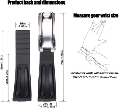 HOTRubber Watch Band Compatible with Rolex Yacht Master Oysterflex Submariner GMT Daytona 20mm Strap Waterproof Bracelet Watch accessories