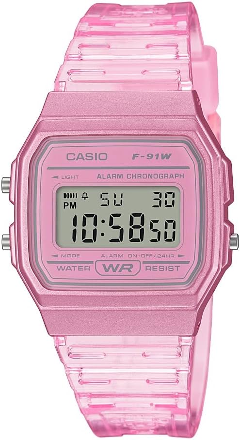 HOTCasio F91W Series | Digital Watch | Water Resistant | LED Light | 1/100 SEC Stopwatch | Regular Time Keeping (HR, Min, SEC, PM, Date, Day) | Daily Alarm | Lightweight | 7 Year Battery