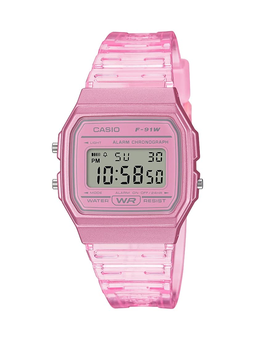 HOTCasio F91W Series | Digital Watch | Water Resistant | LED Light | 1/100 SEC Stopwatch | Regular Time Keeping (HR, Min, SEC, PM, Date, Day) | Daily Alarm | Lightweight | 7 Year Battery
