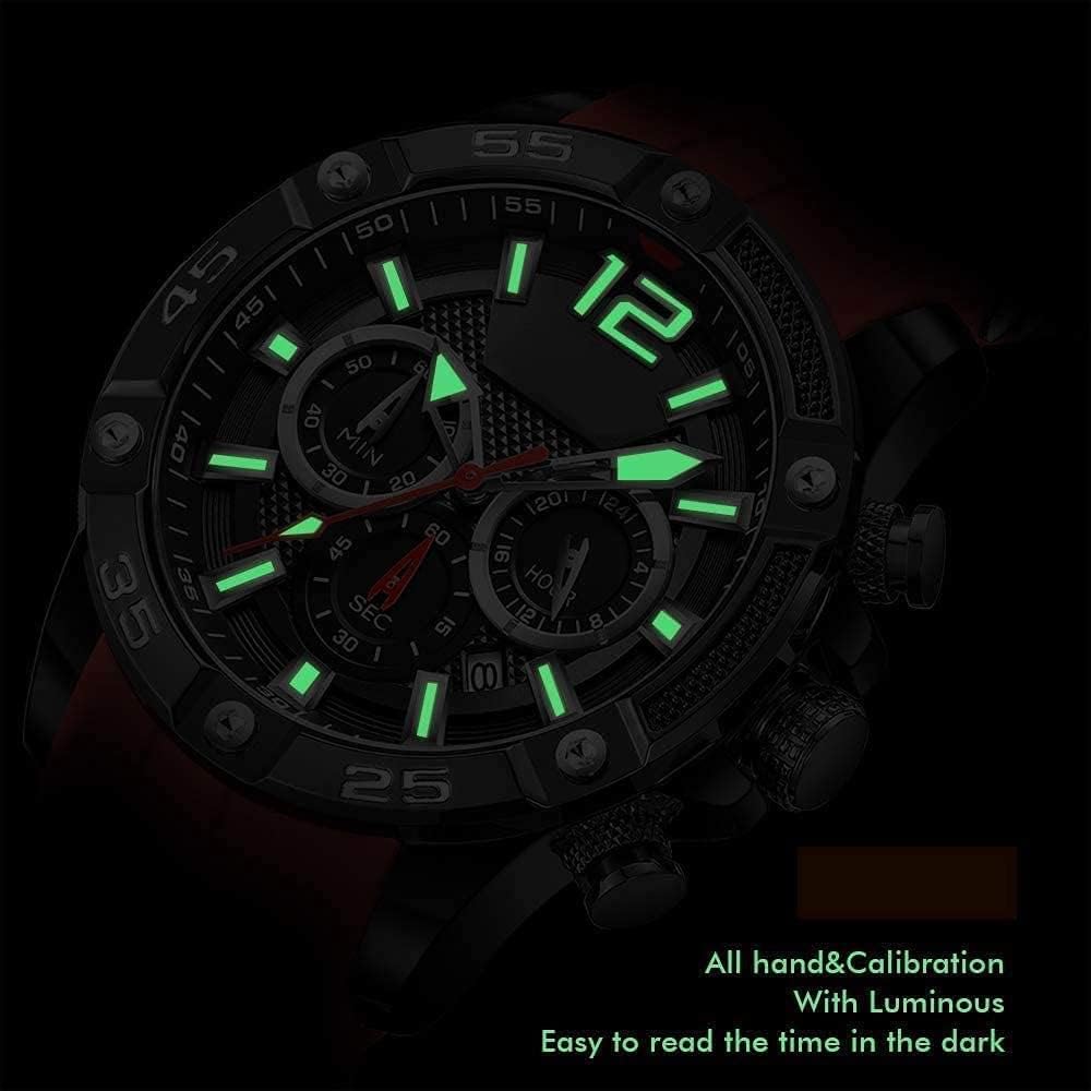 HOTAIMES Watch for Men Sport Military Waterproof Chronograph Mens Watches Analog Quartz Big Face Classic Stylish Fashion Casual Designer Business Work Wrist Watch Elegant Gift for Men