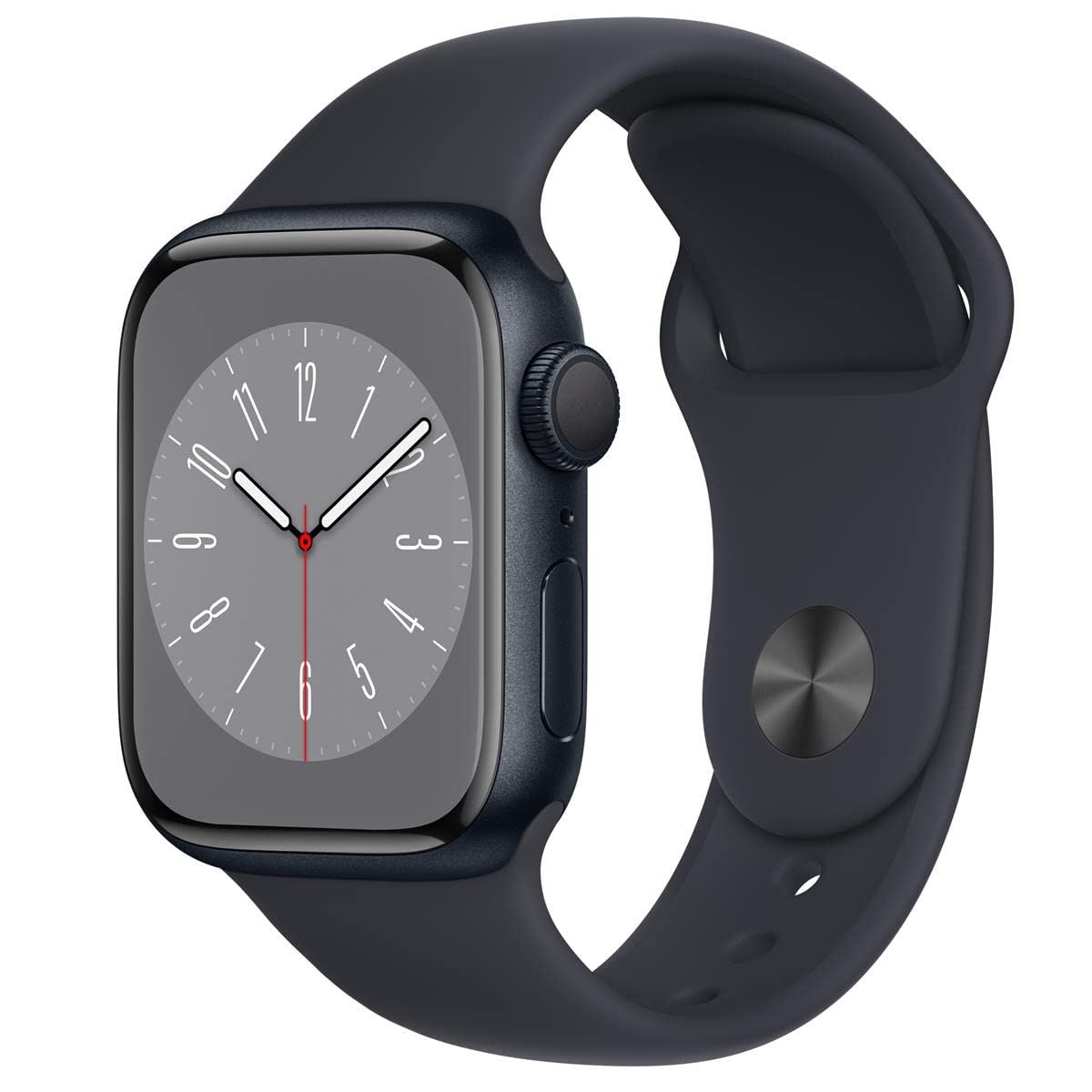 HOTApple Watch Series 8 (GPS + Cellular, 41mm) - Silver Stainless Steel Case with White Sport Band M/L (Renewed)