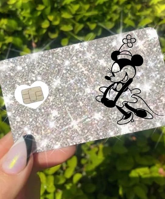 HOTExotixCard The Original Reflective Sticker Ultra Bling Debit - Credit Card Shiny Skin Removable Cover Especially Bright Back Information Card Cover Silver Heart ExotixLuv Luxury (Bow Pink Hot)