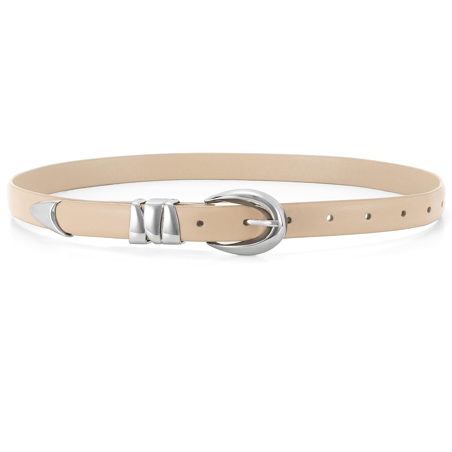 HOTWHIPPY Women Skinny Leather Belt for Jeans Pants Dresses Ladies Fashion Waist Belt with Shiny Gold Buckle