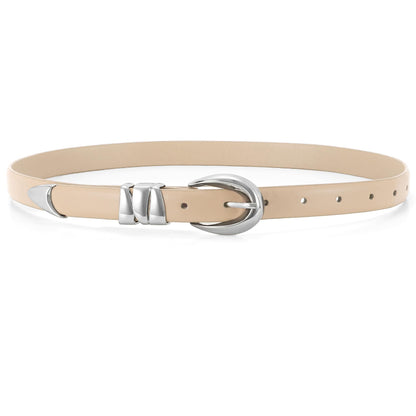 HOTWHIPPY Women Skinny Leather Belt for Jeans Pants Dresses Ladies Fashion Waist Belt with Shiny Gold Buckle