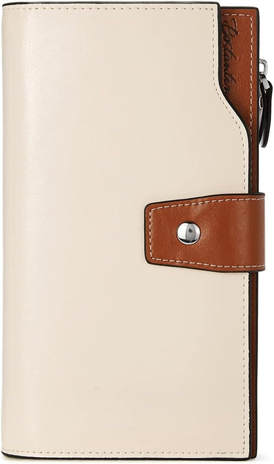 HOTBOSTANTEN Weekender Bags for Women Leather Duffle Bag and Womens Wallet Genuine Leather Wallets Large Capacity Cash Cluth Purses