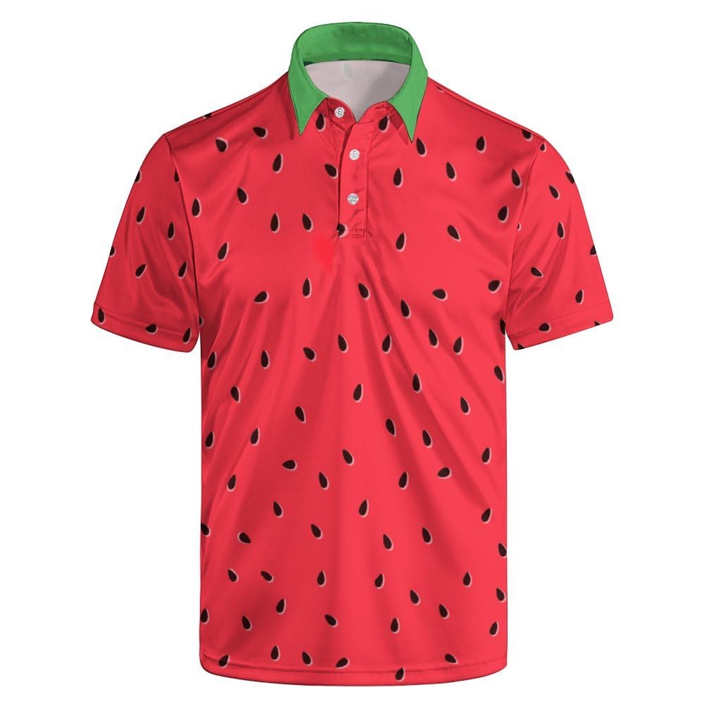 HOTGolf Polos for Men Funny Moisture Wicking Golf Shirts Performance Quick-Dry Polo Shirts Short Sleeve