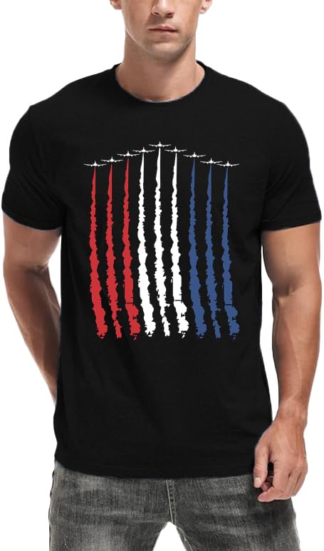 HOTMens Air Force Patriotic Shirts American Flag T-Shirt 4th of July Short Sleeve USA Memorial Day Tee Tops