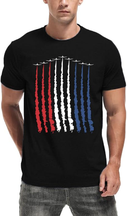 HOTMens Air Force Patriotic Shirts American Flag T-Shirt 4th of July Short Sleeve USA Memorial Day Tee Tops