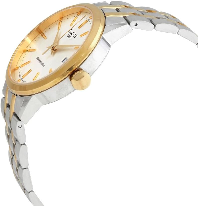 HOTTissot mens Classic Dream Stainless Steel Dress Watch gold T1294072203101