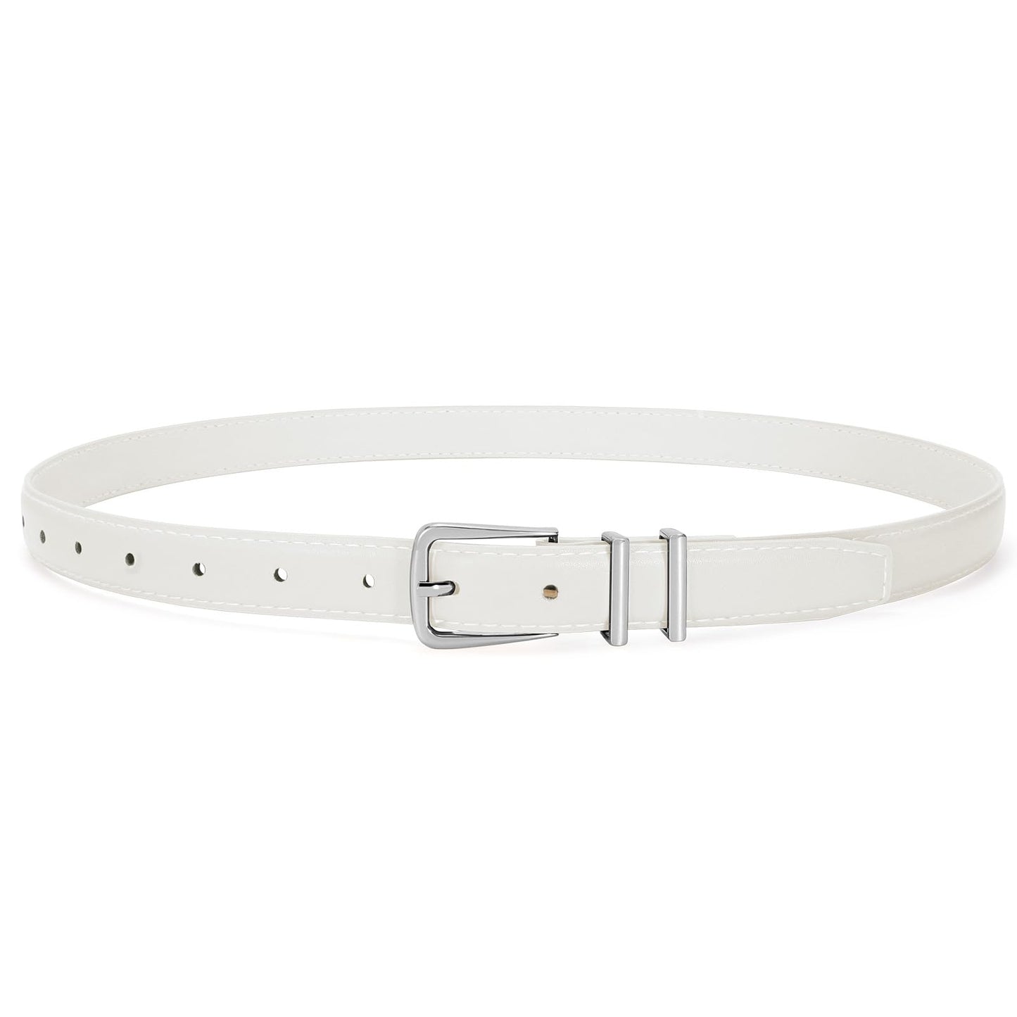 HOTVONMELLI Women Skinny Leather Belt Thin Waist Belt for Women Jeans Dress Fashion Ladies Belt with Gold Buckle