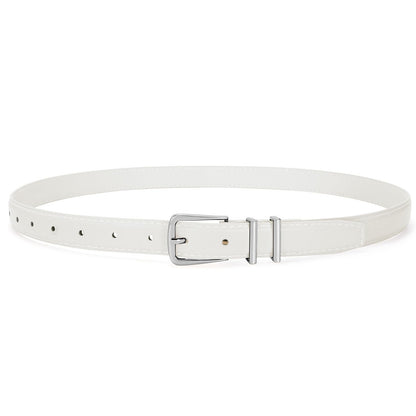 HOTVONMELLI Women Skinny Leather Belt Thin Waist Belt for Women Jeans Dress Fashion Ladies Belt with Gold Buckle
