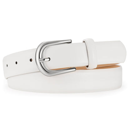 HOTJASGOOD Leather Belt Women Belts for Jean Pants with Gold Buckle Fashion Ladies Waist Belt